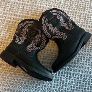 Dream Pairs Black and Red Kids Western Boots